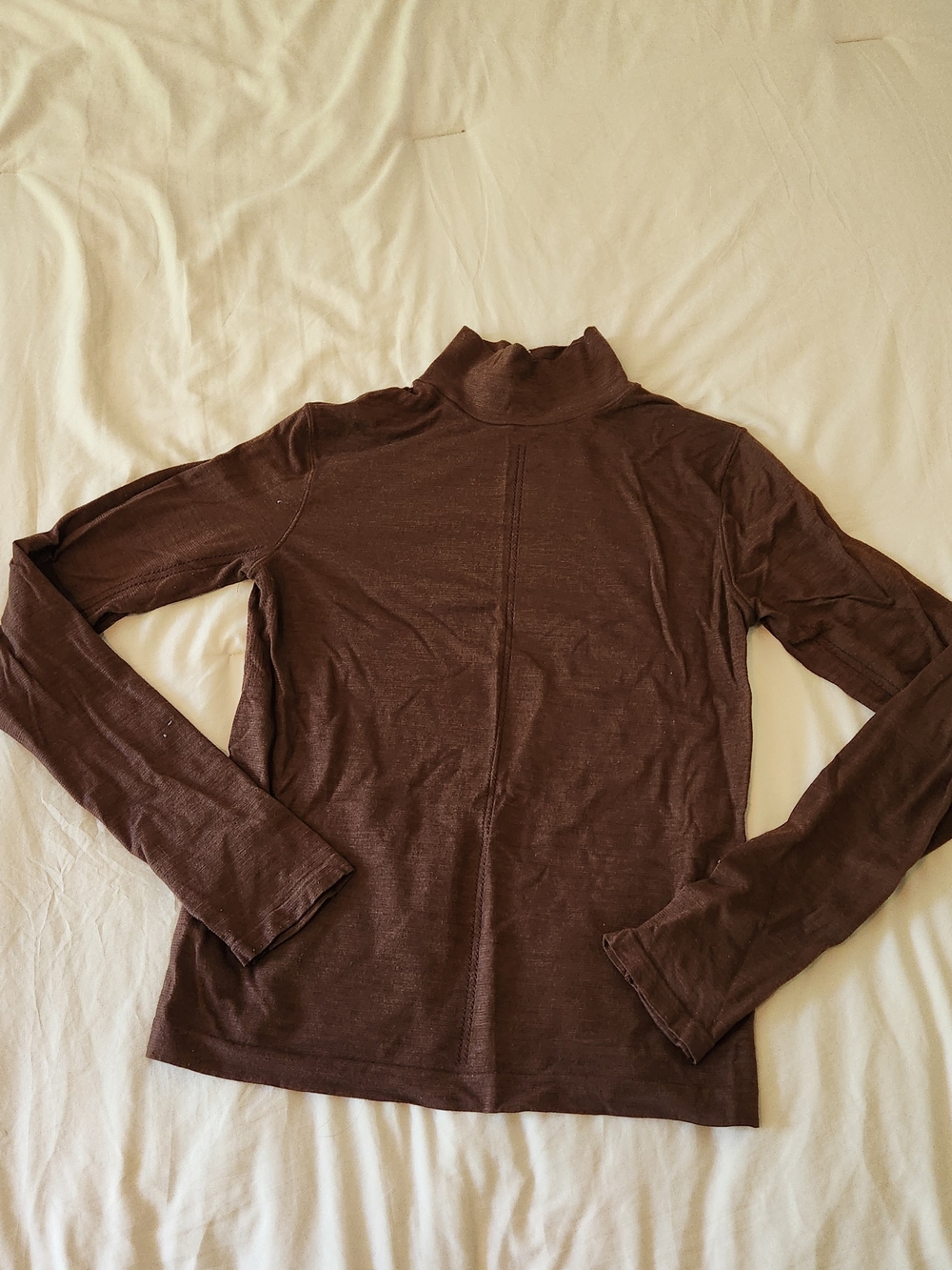 Athleta Brown Long-Sleeve Turtleneck Top
